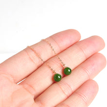 Natural Jade Earrings Nephrite Gold Earrings
