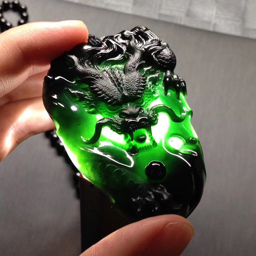 Natural Jade Pendant Jadeite Dragon Pendant