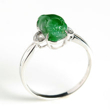 Natural jade ring gold jadeite Pixiu ring
