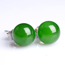 Natural Jade Earrings Nephrite Silver Earrings