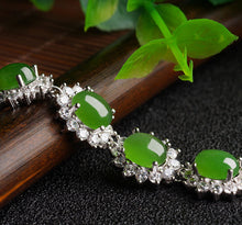 Natural Jade Bracelet Nephrite Silver Butterfly Bracelet