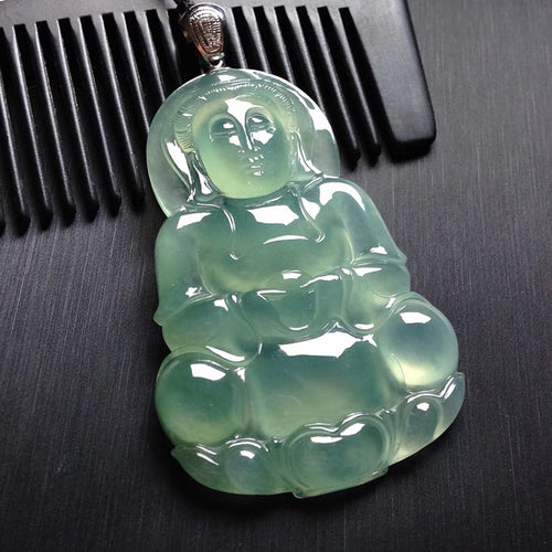 Natural Jade Pendant Jadeite Guan Yin Pendant