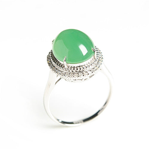 Natural jade ring gold jadeite ring