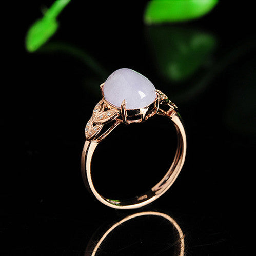 Natural jade ring gold jadeite ring