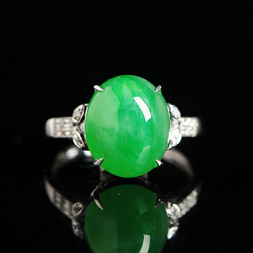 Natural jade ring gold jadeite ring
