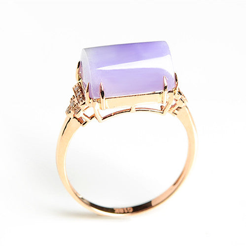 Natural jade ring gold jadeite ring