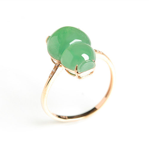 Natural jade ring gold jadeite ring