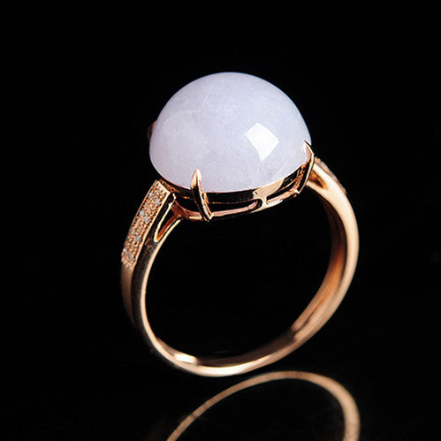 Natural jade ring gold jadeite ring