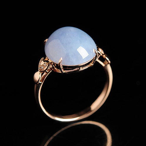 Natural jade ring gold jadeite ring