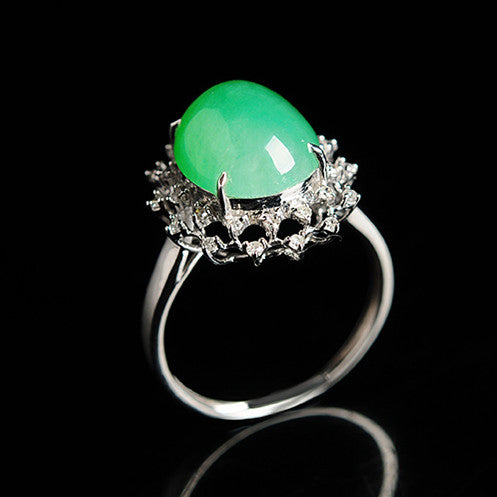 Natural jade ring gold jadeite ring