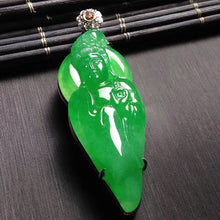 Natural Jade Pendant Jadeite Gold Guan Yin Pendant