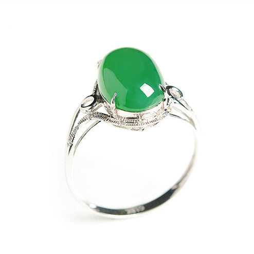 Natural jade ring gold jadeite ring