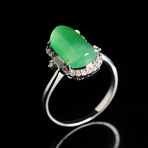 Natural jade ring gold jadeite ring