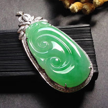 Natural Jade Pendant Jadeite Gold Ruyi Pendant