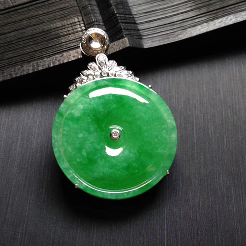 Natural Jade Pendant Jadeite Gold Pendant